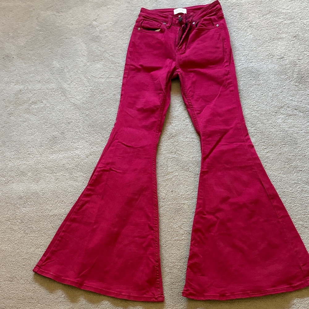 Shyanne Deep Red Flared Pants